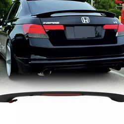 Fits 08-12 Honda Accord 8th Sedan OE Factory Matte Black Trunk Spoiler LED Brake