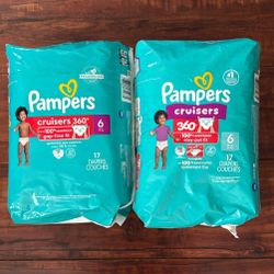 Pampers Cruisers 360 Degrees Up To 100% Leakproof Stay-put Fit Disposable Diapers: Size 6; 17 Count Each (2 For $16)