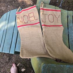 Burlap Christmas Stockings