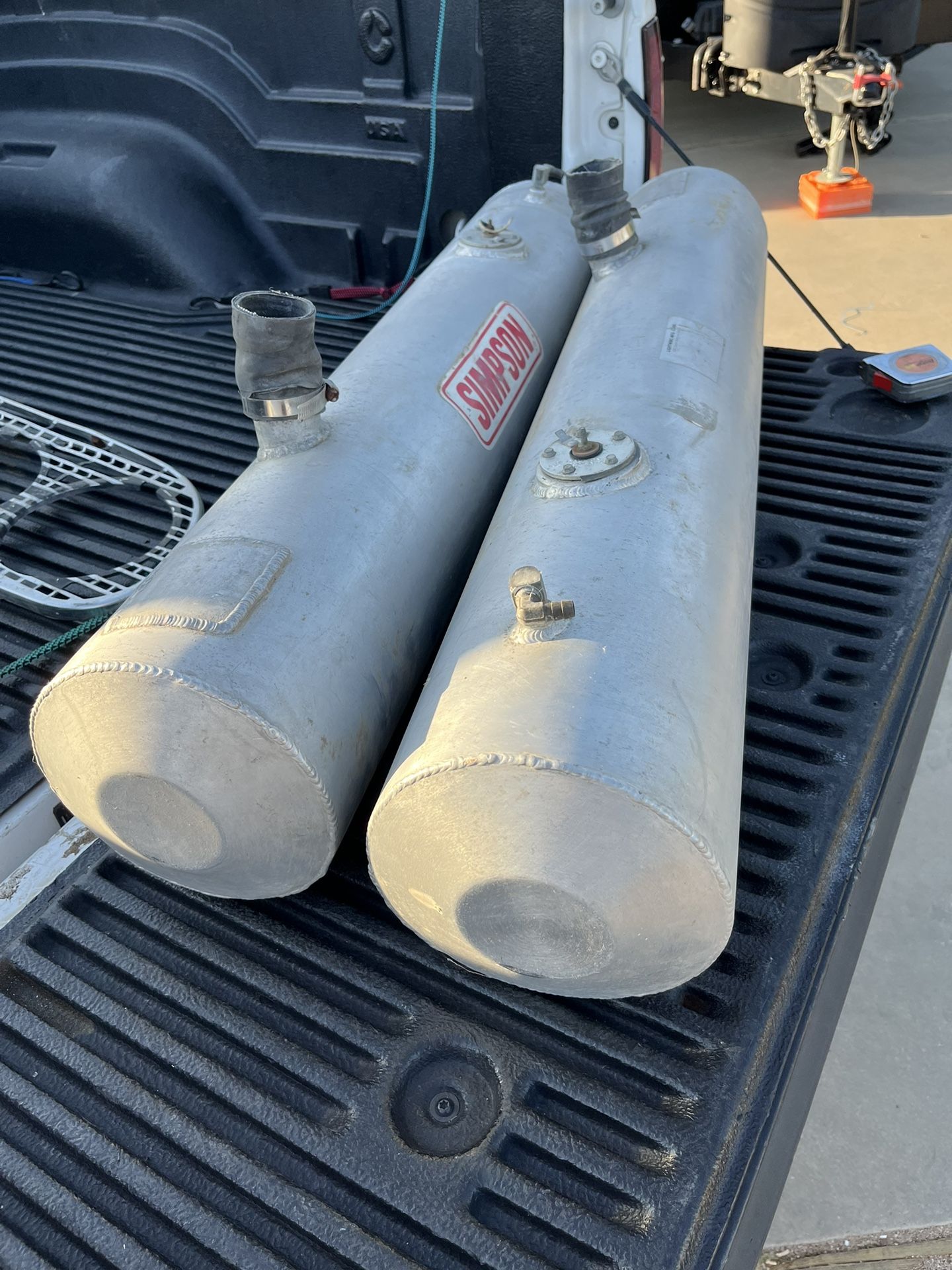 (2) Fuel Tank, 10 Gallon, Aluminum, 8" Dia X 42”Long Came Out Of A Flat Bottom