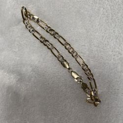 14k Gold Two-Tone Bracelet Fígaro Link