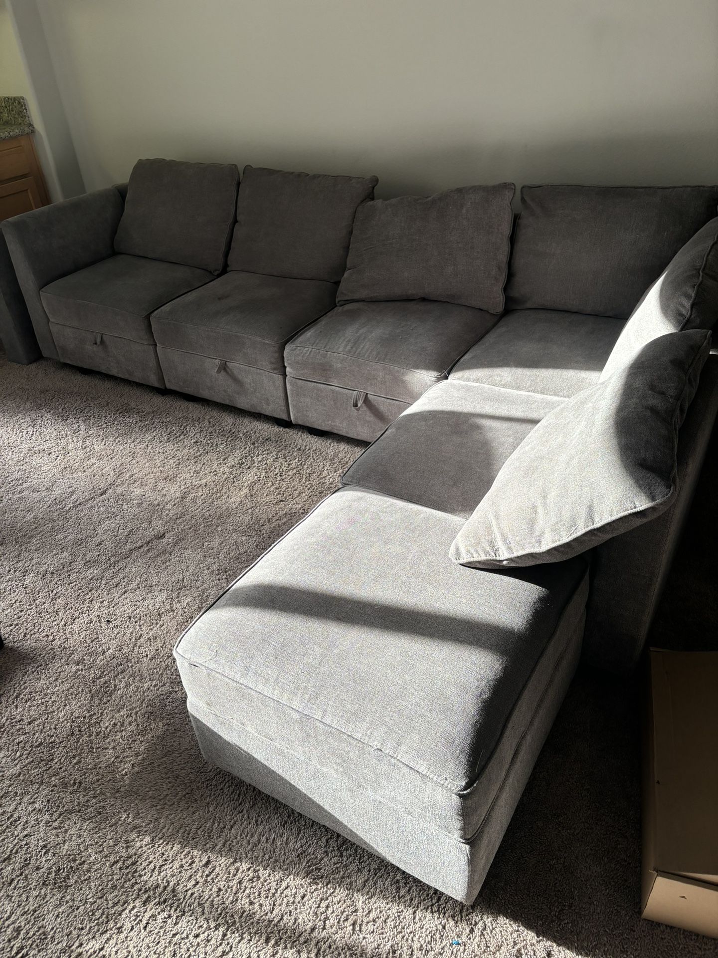 Reid Grey 109" Amazon Couch 