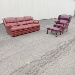 Hancock & Moore Chair & Luxurious Leather Sofa - Free Delivery!