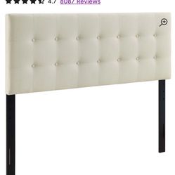 Upholstered Headboard Queen Beige