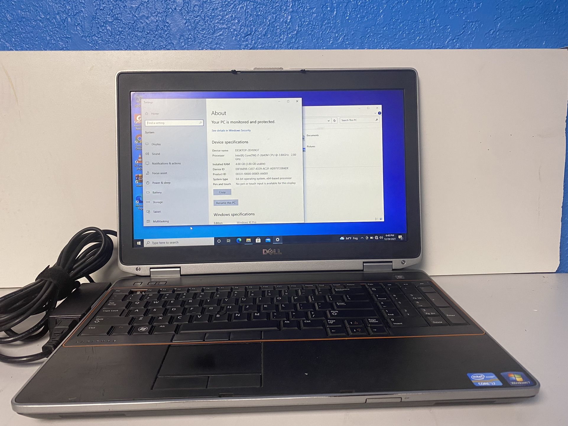 Dell Latitude E6520 Windows 10 Pro Intel Core I7 2640M