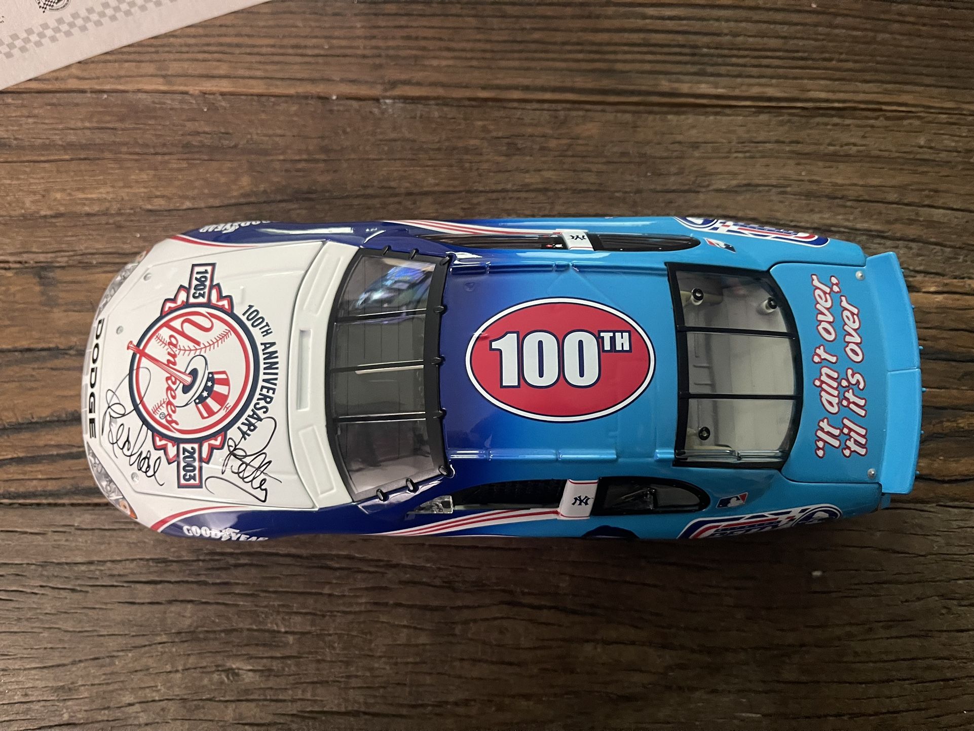 1:24 Richard petty/yogi Berra. #43 / #8 NY Yankees 100th anniversary/autographed.