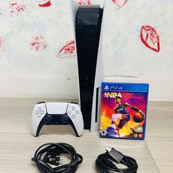 Sony PlayStation 5 - 825GB , Bonus 1 Game NBA 2K23 ( Used Very New  )