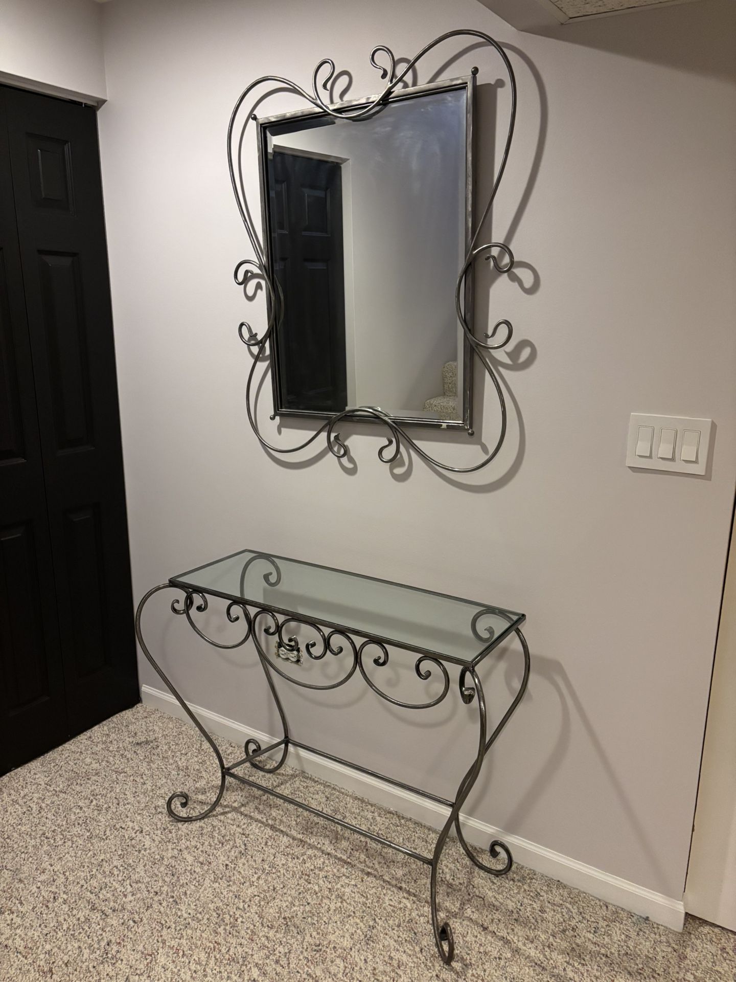 Z Gallerie Wrought Iron Wall Mirror And Console Table 