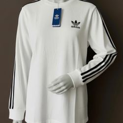 MEN'S ADIDAS ORIGINALS LONG SLEEVE THREE STRIPE T-SHIRT L, XL