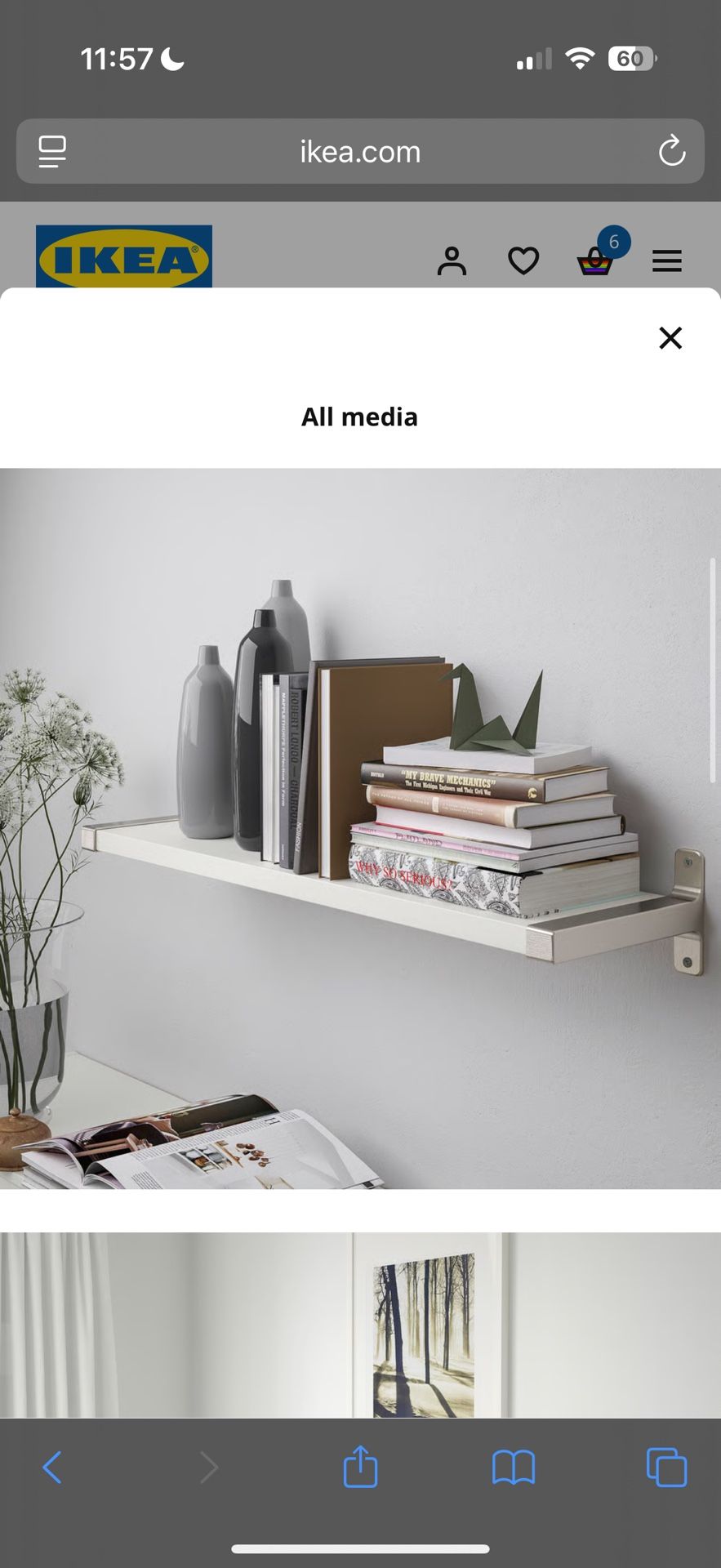 Large IKEA Floating Shelf With Metal Bracket