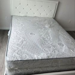 New QUEEN BED FRAME WITH MATTRESS NEW BEDROOM FURNITURE CAMA QUEEN SIZE 