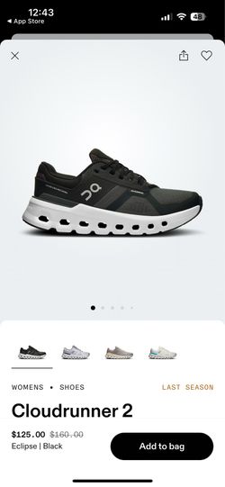 Black and white cloud runner 2  women’s 6.5
