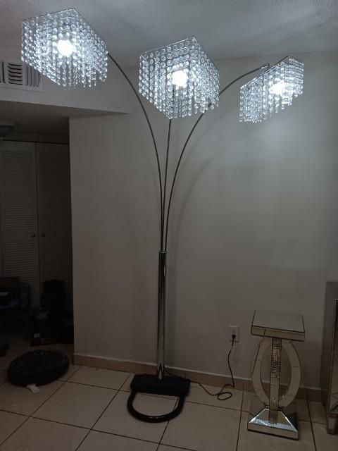 New Crystal  Floor Lamp $53 down easy financing available No credit needed also Layaway available Miriam’s Furniture
