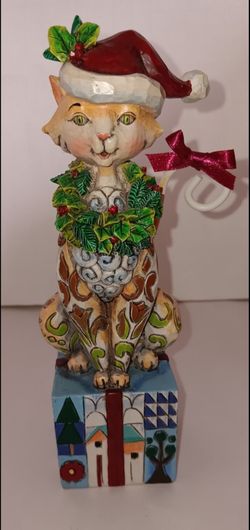 2007 Jim Shore Heartwood Creek "Santa Claws" cat art $10 FIRM