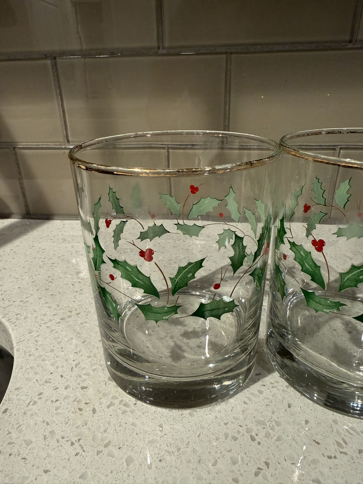 Lenox drinking glasses set of 5- 12 ounces