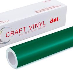 ANT Dark Green, 24" x 150’, Permanent Vinyl Roll, Adhesive Vinyl Roll, for DIY Project, Decal, Sticker, Compatible with Cricut, Cameo, Silhouette, Wea
