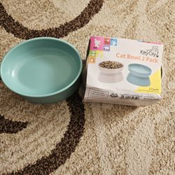 Kitty City Raised Cat Food Bowl Collection/Stress Free Pet Feeder and Waterer and Slow Feed Bowls

