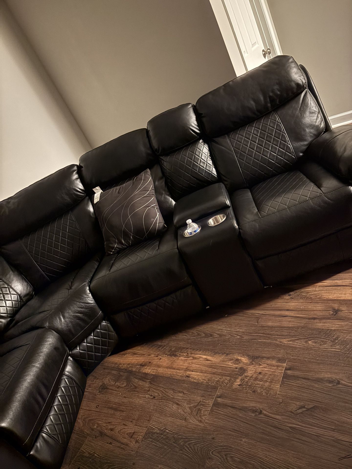 Black Leather Sectional Sofa