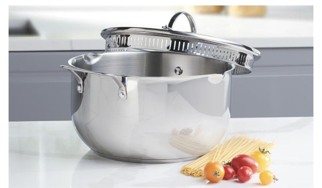 Princess House Princess Heritage® Stainless Steel Classic 7.5-Qt Straining Casserole 5804
