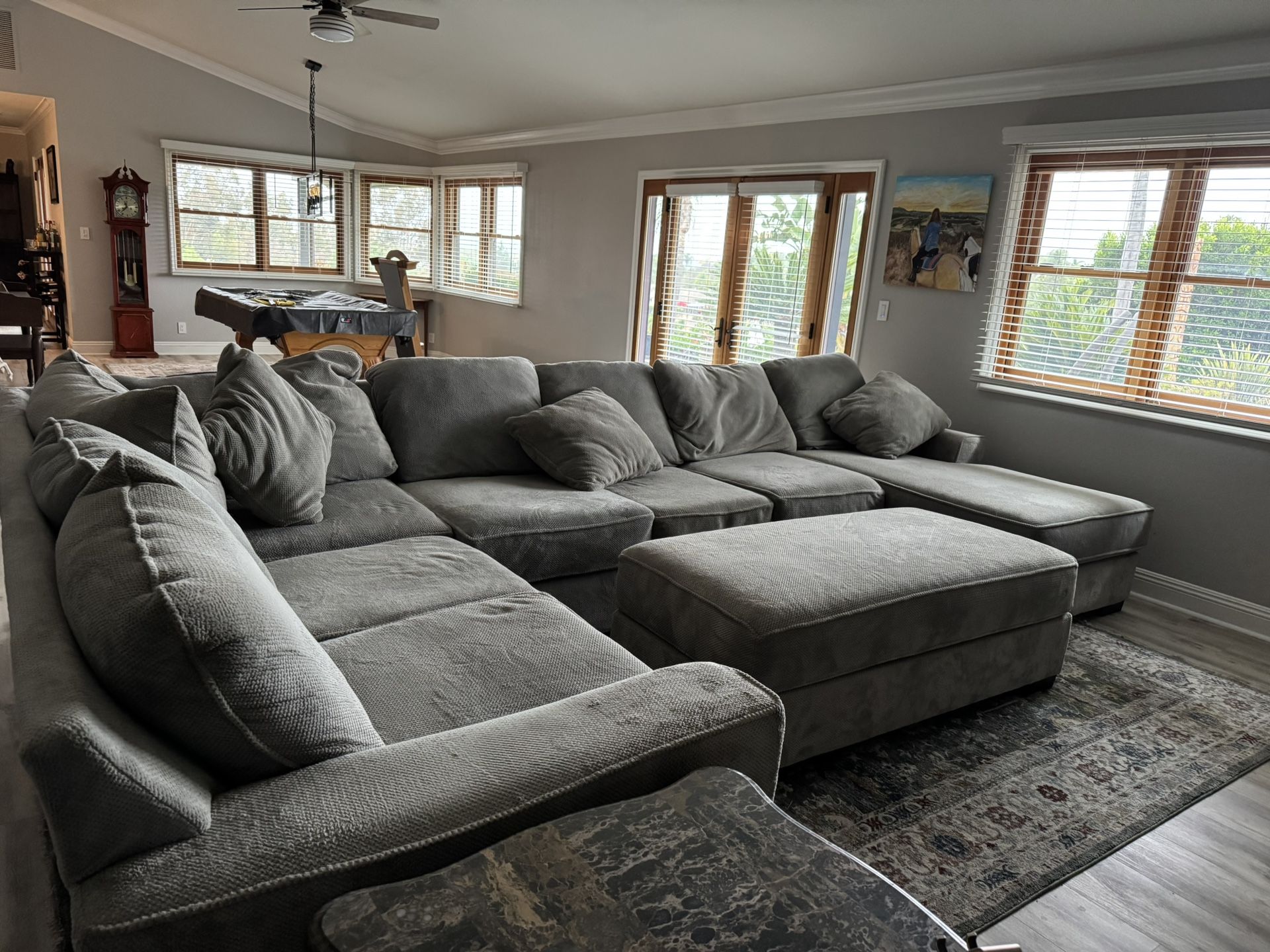 Couch With Lounger - Very Cozy In Great Condition. And 2 End Tables