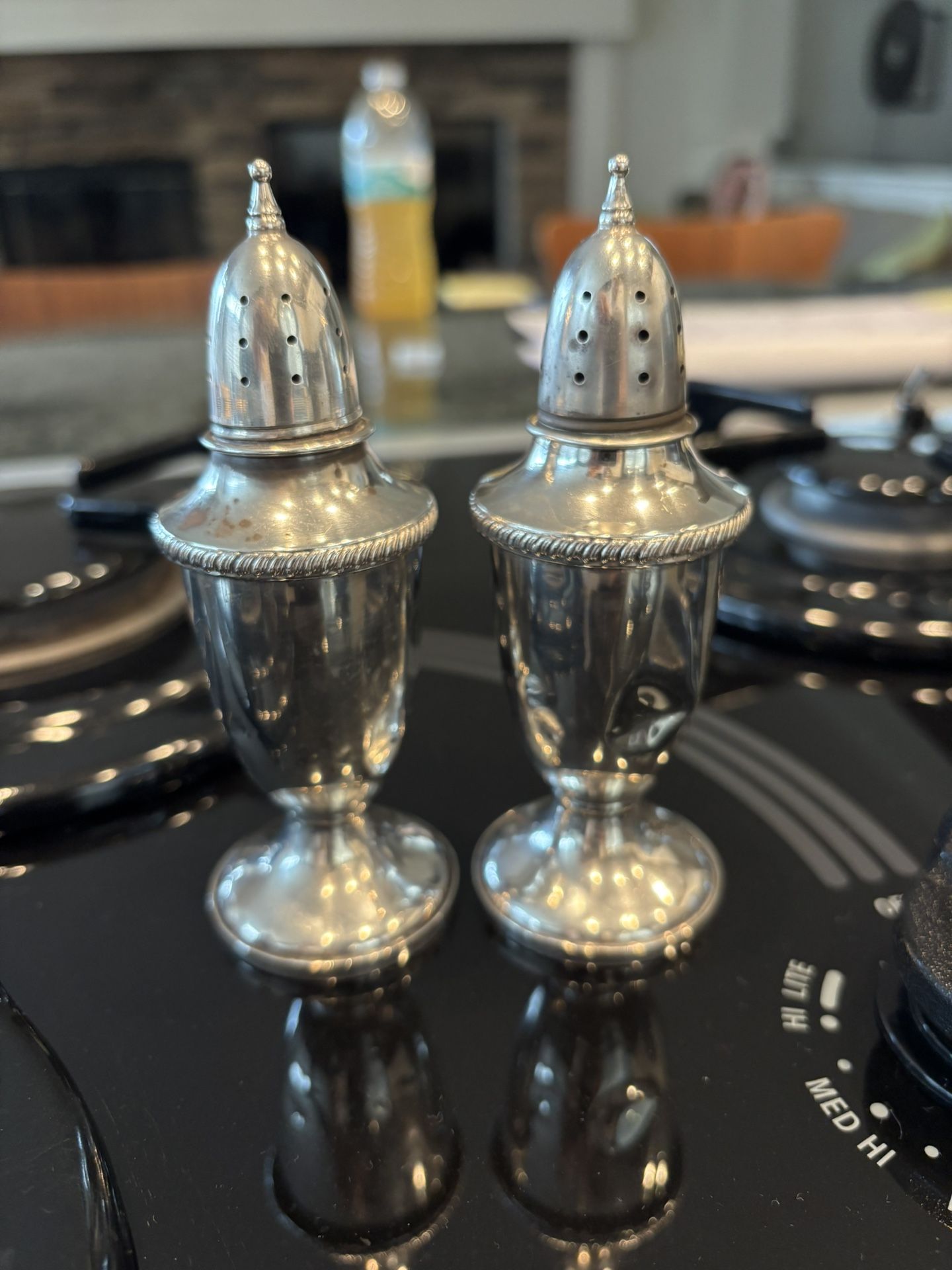 Antique Silver Salt And Pepper Shakers