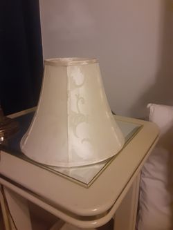 VINTAGE BELL SHAPED LAMP SHADE IVORY Fabric