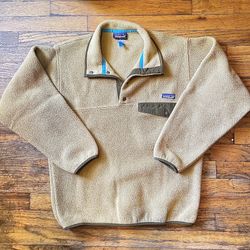 Patagonia Synchilla Fleece 1/4 Snap Button Jacket Pullover Oatmeal Men's Size S