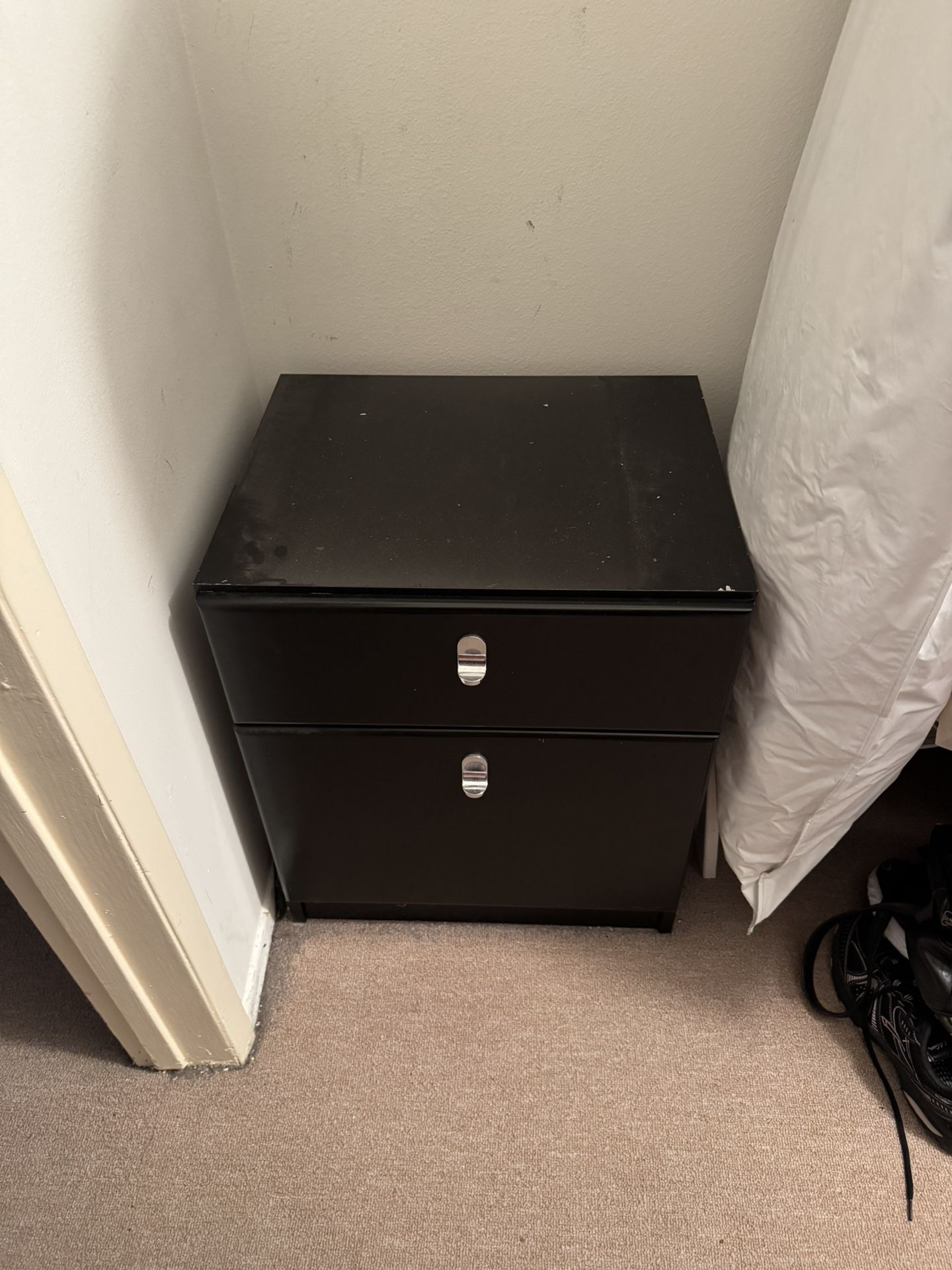 Black File Cabinet With 1 Additional Storage Drawer