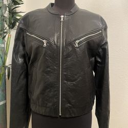 Paige Genuine Leather Womens Black Jacket Moto 