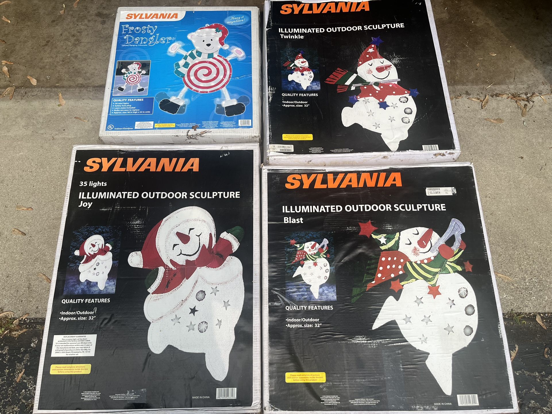 Vintage Sylvania Large Illuminated Outdoor Christmas Sculpture Lot