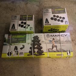 Weights set with rack