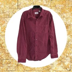 Levi Strauss & Co. New With Tags Wine Corduroy Button L/S Shirt Men Large