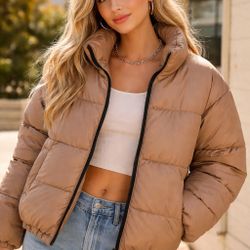 BP Cropped Dusty Rose Puffer XS 