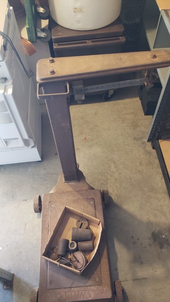 Antique Rolling Iron Floor Scale