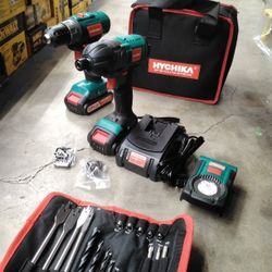 Hychika Cordless Drill Driver,  Cordless Impact Driver Kit