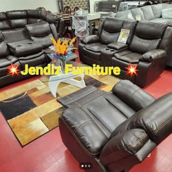 🔥Brand New Manual Reclining Sofa Sets 🔥Only $49 Today And Pay Later With Or Without Credi✨