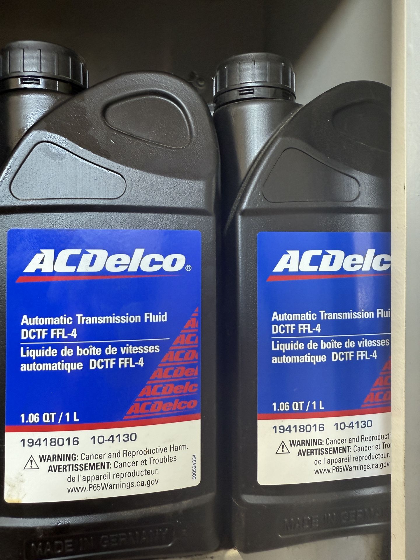 ACDelco DCTF FFL-4 Transmission Fluid C8 Corvette