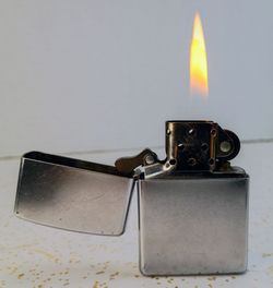 Vintage Brushed Silver Zippo Light Serviced with Fresh Fuel and Flint Works!