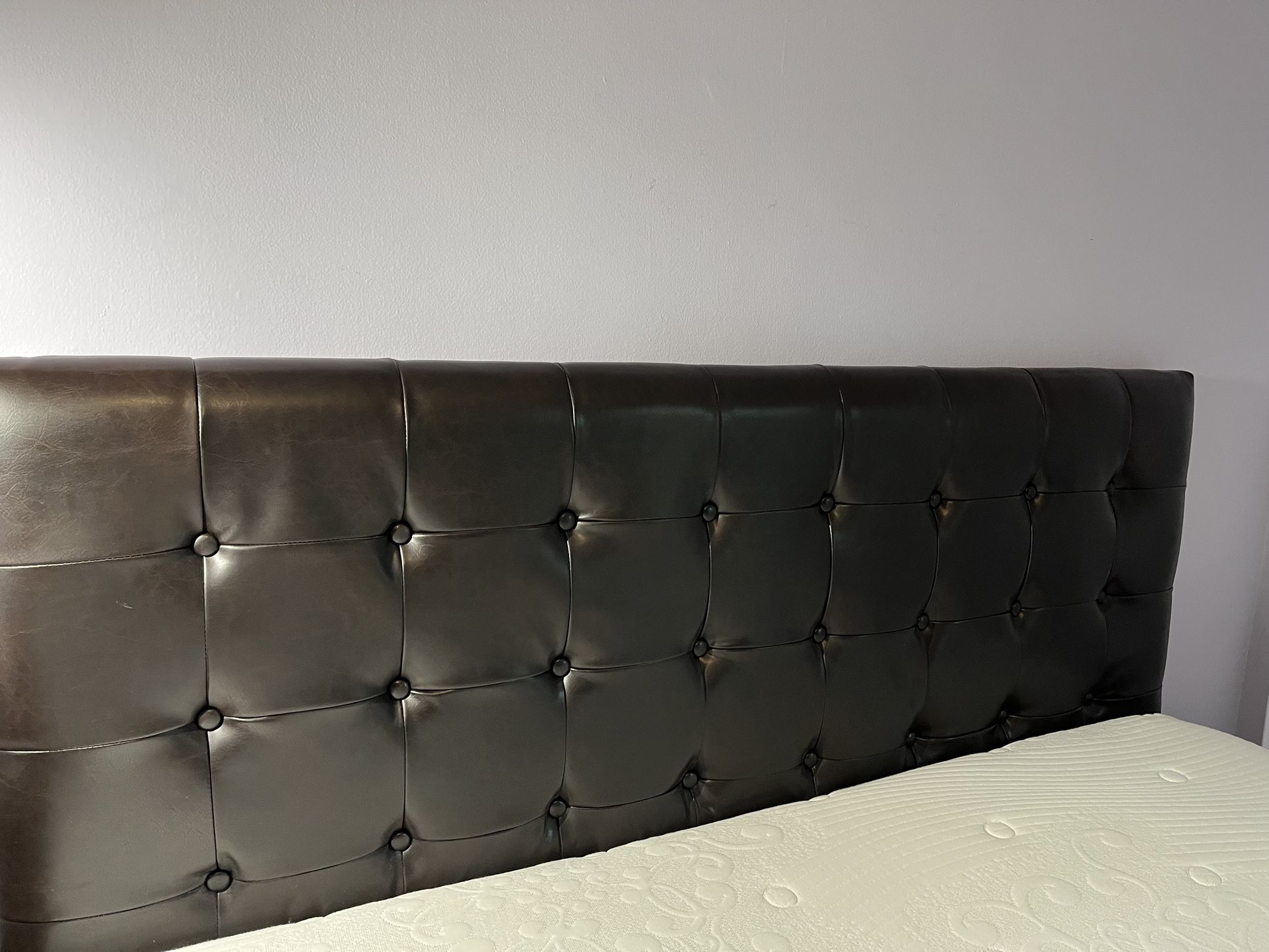 Leather Tufted Headboard, Queen