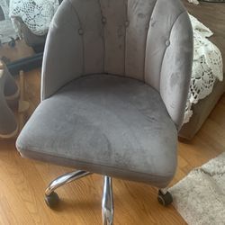 Velvet Grey Desk Chair