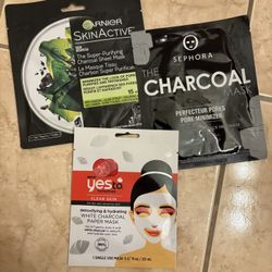 3 Pack Charcoal Face Masks