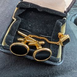 CHRISTIAN DIOR' CUFFLINKS AND TIECLIP