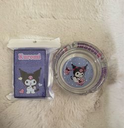 Kuromi ashtray and cigarette holder set