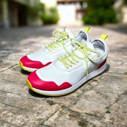 Swims Men’s Tasso Runner White Citrin Campari Sneakers Shoes Sz 10