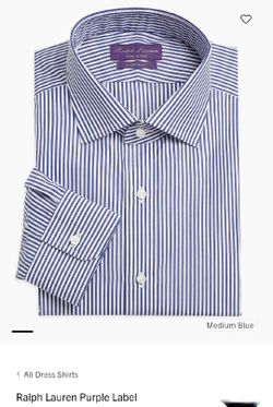 Bengal-Stripe French Cuff Shirt Purple Label, Size 15.5, Color  Blue And White