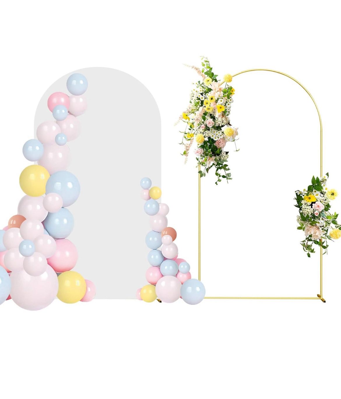 6FT Gold Arch With White Cover