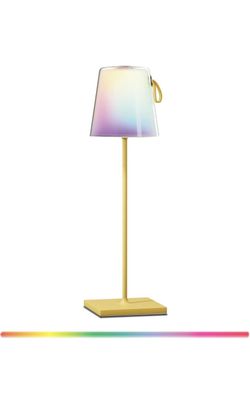 RGB Cordless Table Lamp, Rechargeable Battery Operated Table Light, Portable LED Desk Lamp, 1600 Colors & Adjustable Brightness Night Lamp for Outside