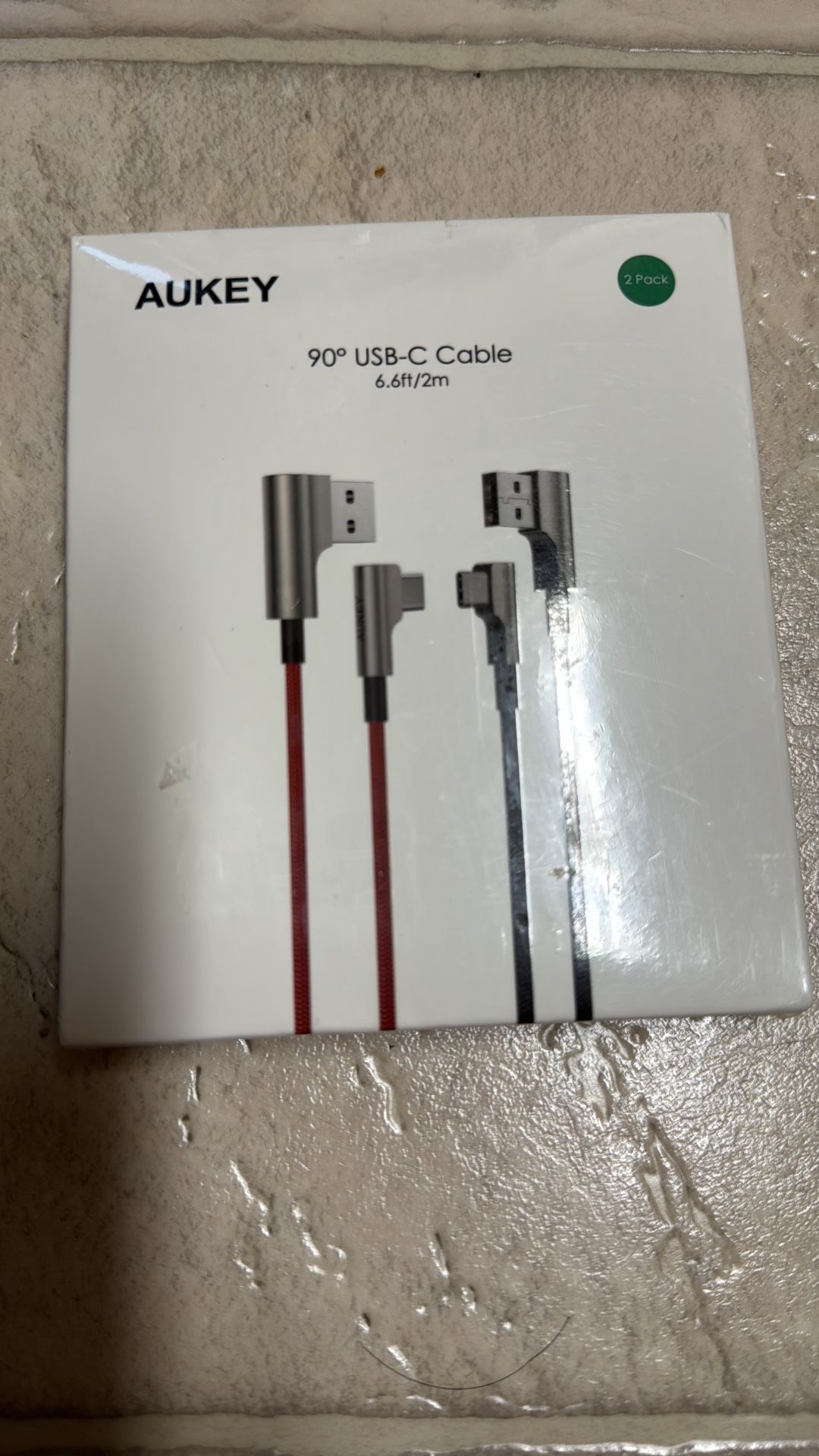 USB C Cable 90 Degree Right Angle [2-Pack 6.6ft] 