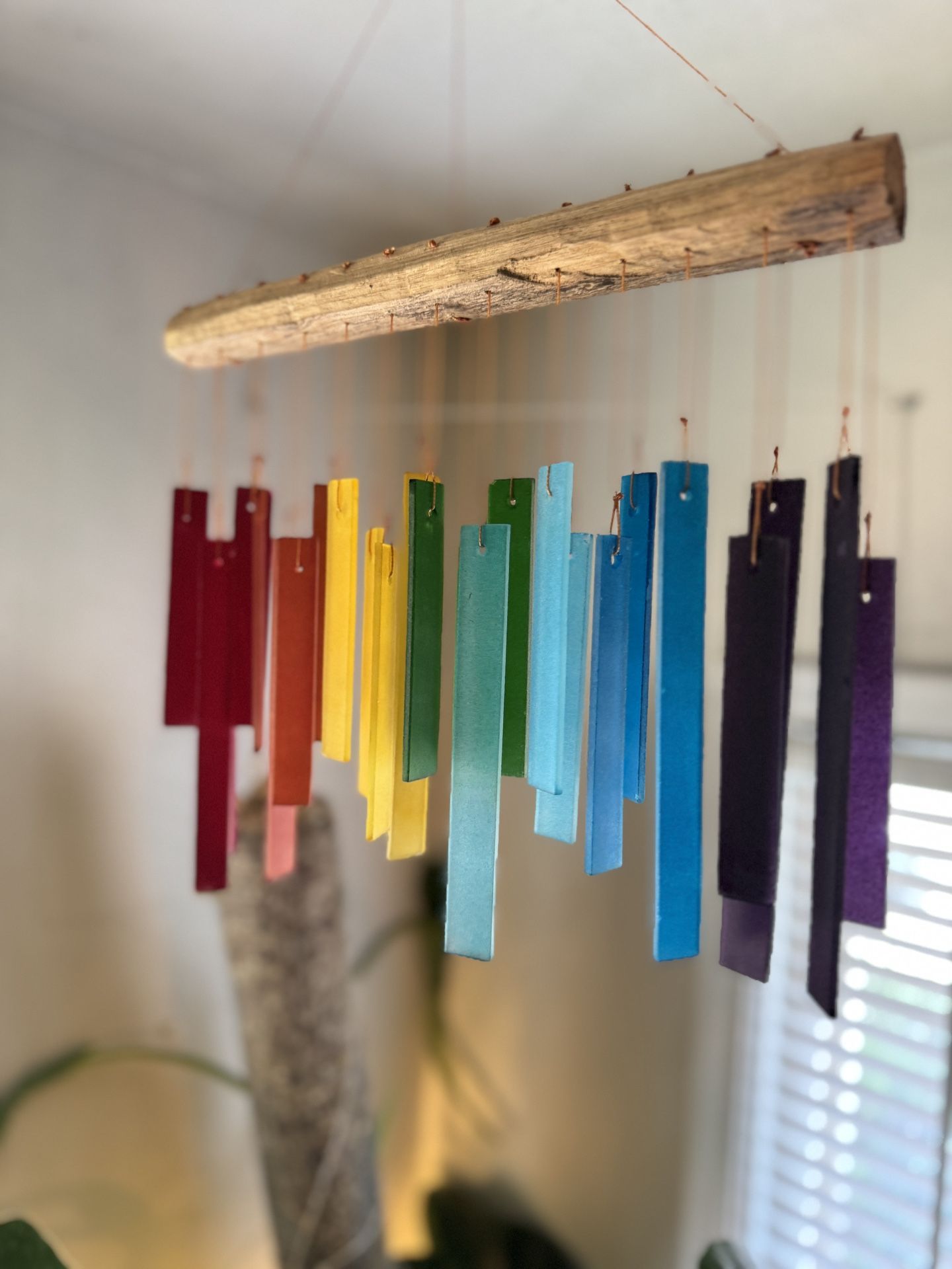 Rainbow Glass Wind chime Garden Decor Indoor Or Outdoor