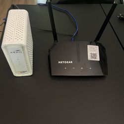 Netgear Router & Arris Modem (with Cabling)